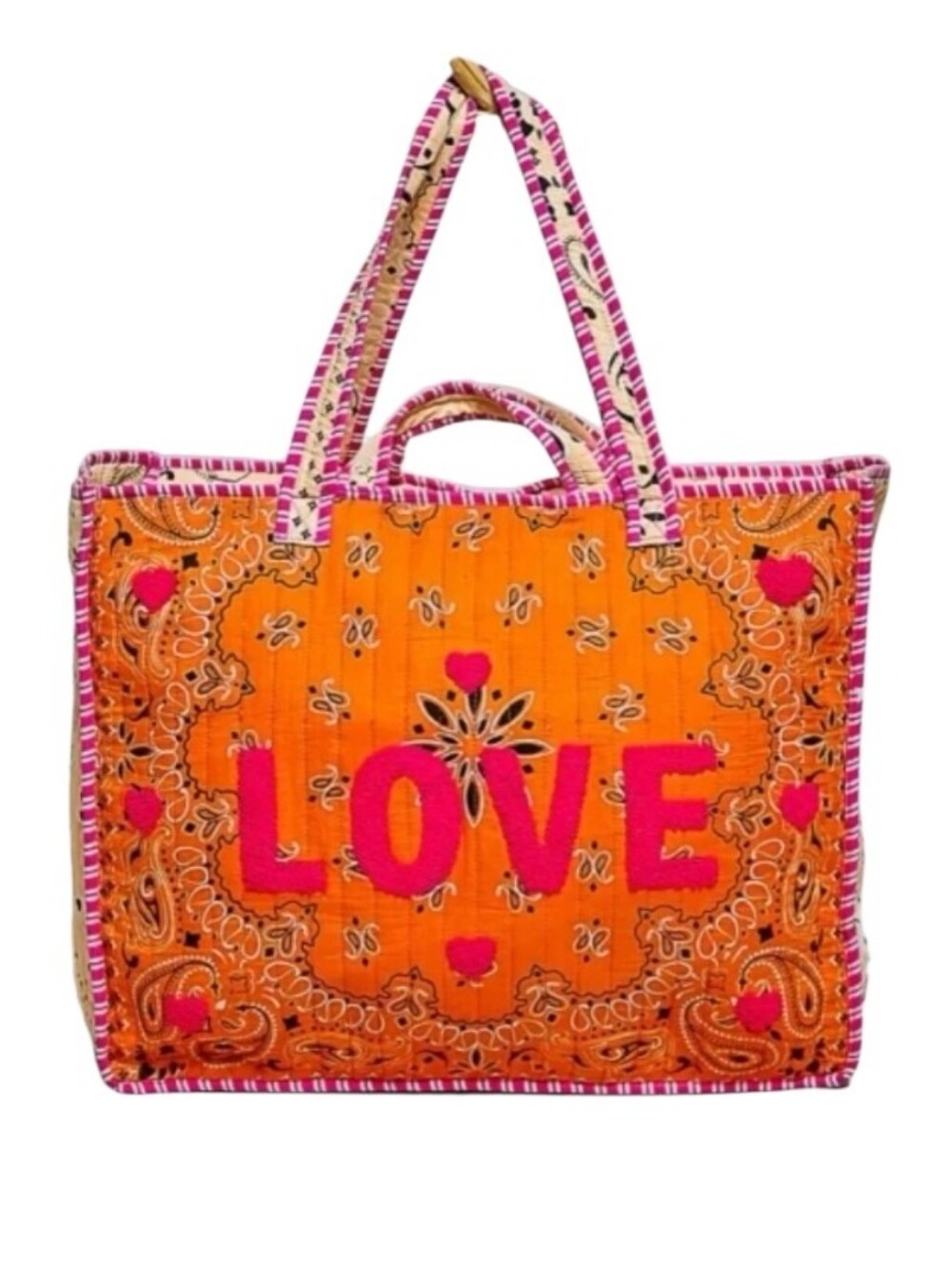 POL Clothing LOVE Bandana Quilted Tote Bag - Picture 3 of 16